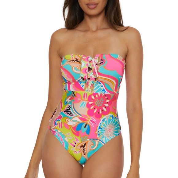 Trina Turk NWT One Piece Tropical Print Swimsuit Size 8